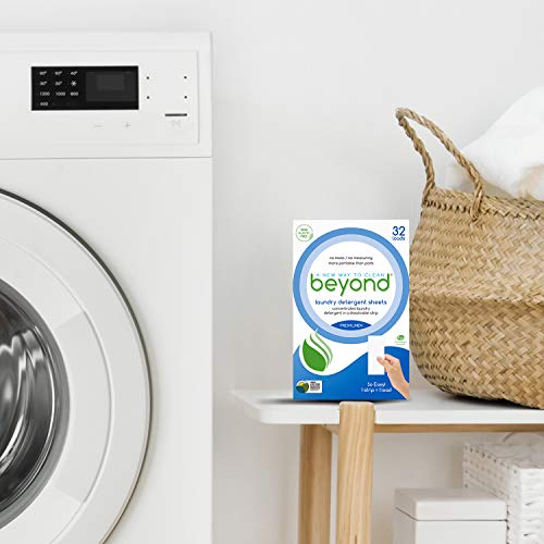 Beyond Laundry Detergent Sheets (32 Strips) - Free & Clear, White